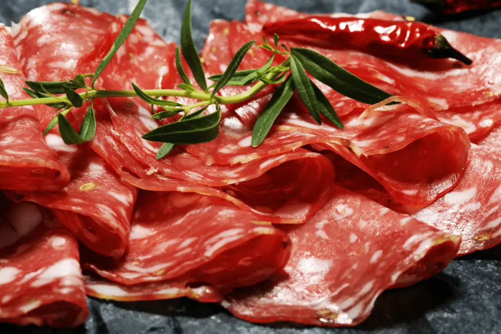 thinly sliced salami