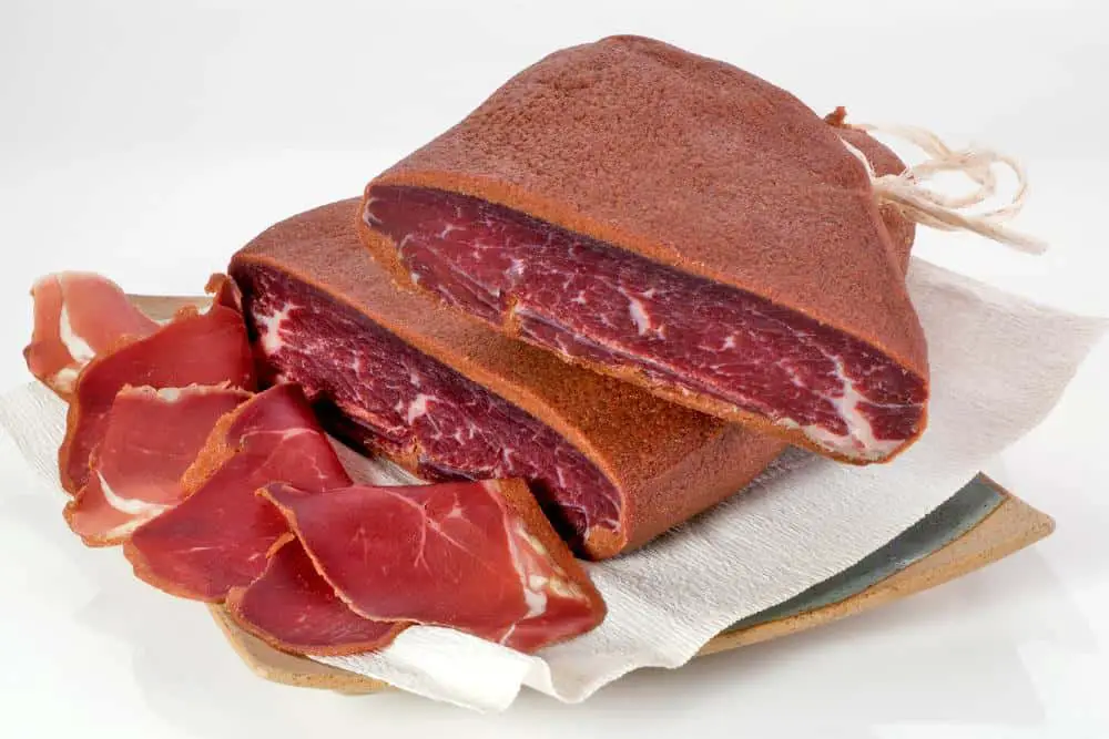 Cured and sliced pastrami