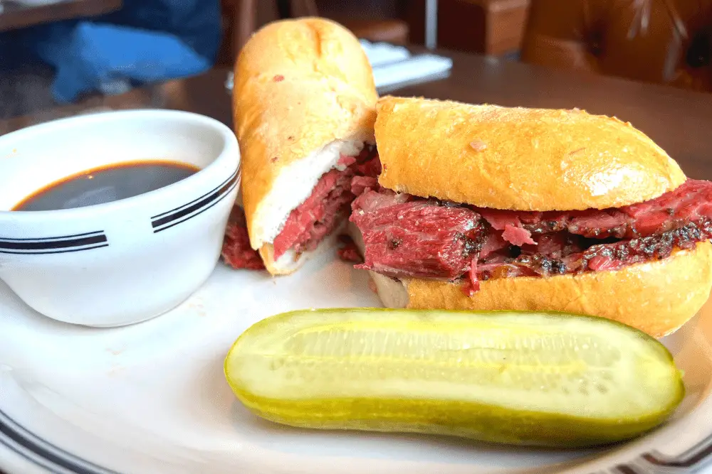 Langers Deli French Dip Sandwich with Pastrami