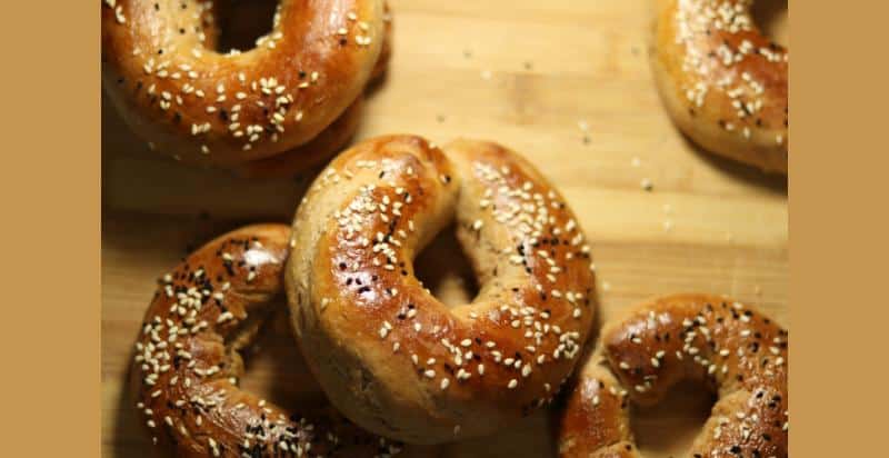 Bagels with seeds.