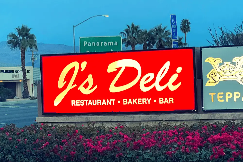 Street Sign - J's Deli Palm Desert
